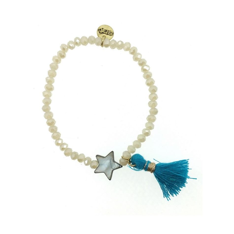 PULSERA CUENTAS FACETADAS FLECO