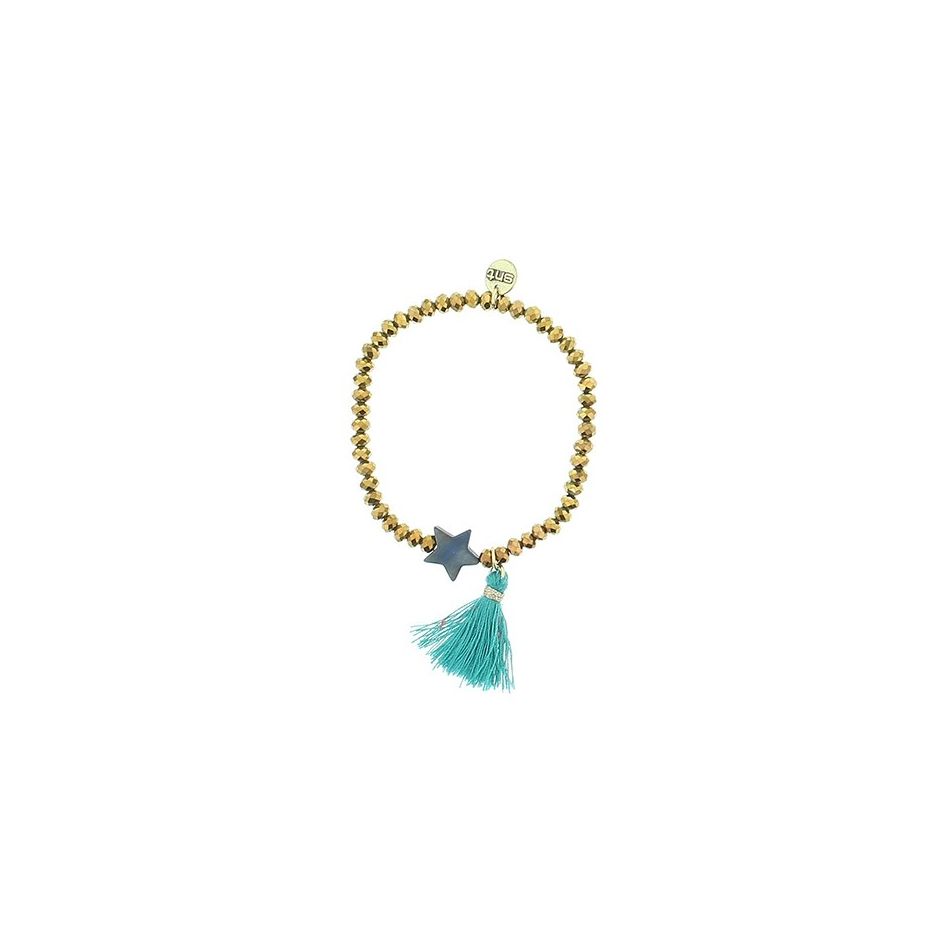 PULSERA CUENTAS FACETADAS FLECO
