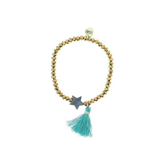 PULSERA CUENTAS FACETADAS FLECO