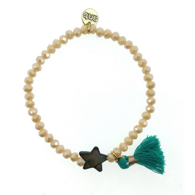 PULSERA CUENTAS FACETADAS FLECO