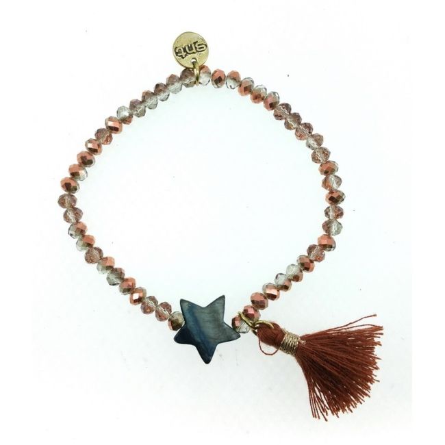 PULSERA CUENTAS FACETADAS FLECO