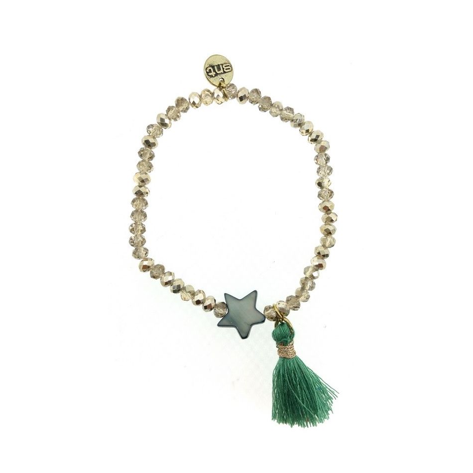 FRINGED FACETED BEADS BRACELET