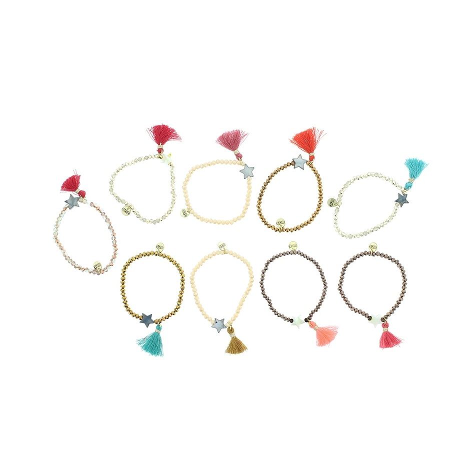 FRINGED FACETED BEADS BRACELET