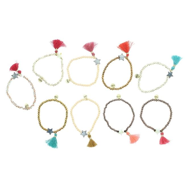 FRINGED FACETED BEADS BRACELET