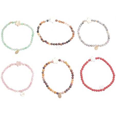 METAL STONE STONE ELASTIC BRACELET