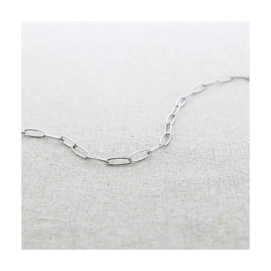 STEEL SHORT NECKLACE WITH OVAL CHAIN