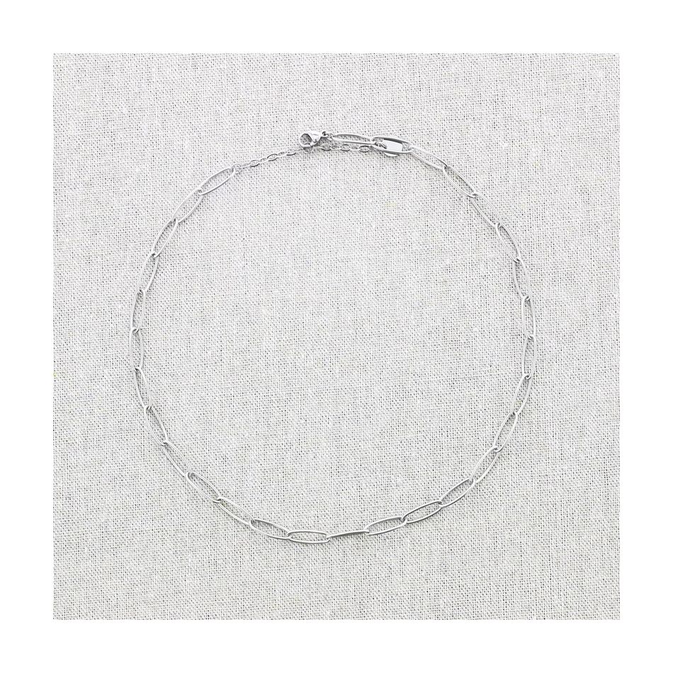 STEEL SHORT NECKLACE WITH OVAL CHAIN