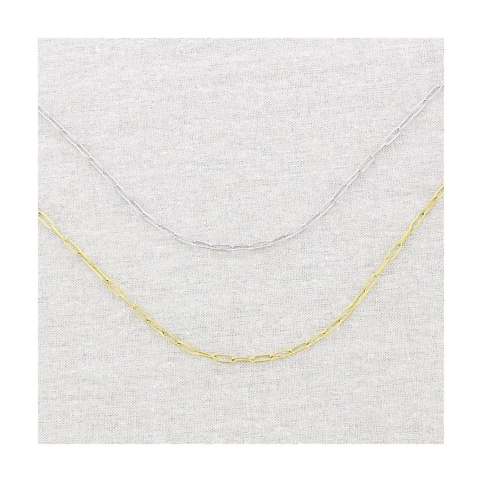 STEEL SHORT NECKLACE WITH RECTANGULAR CHAIN