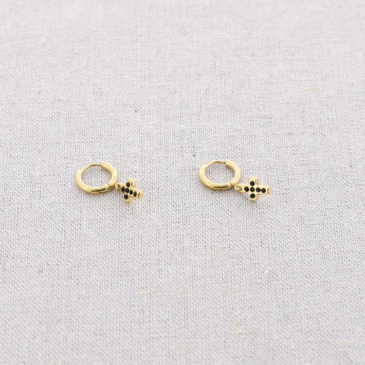 PENDIENTES ACERO ARO COLGANTE CRUZ