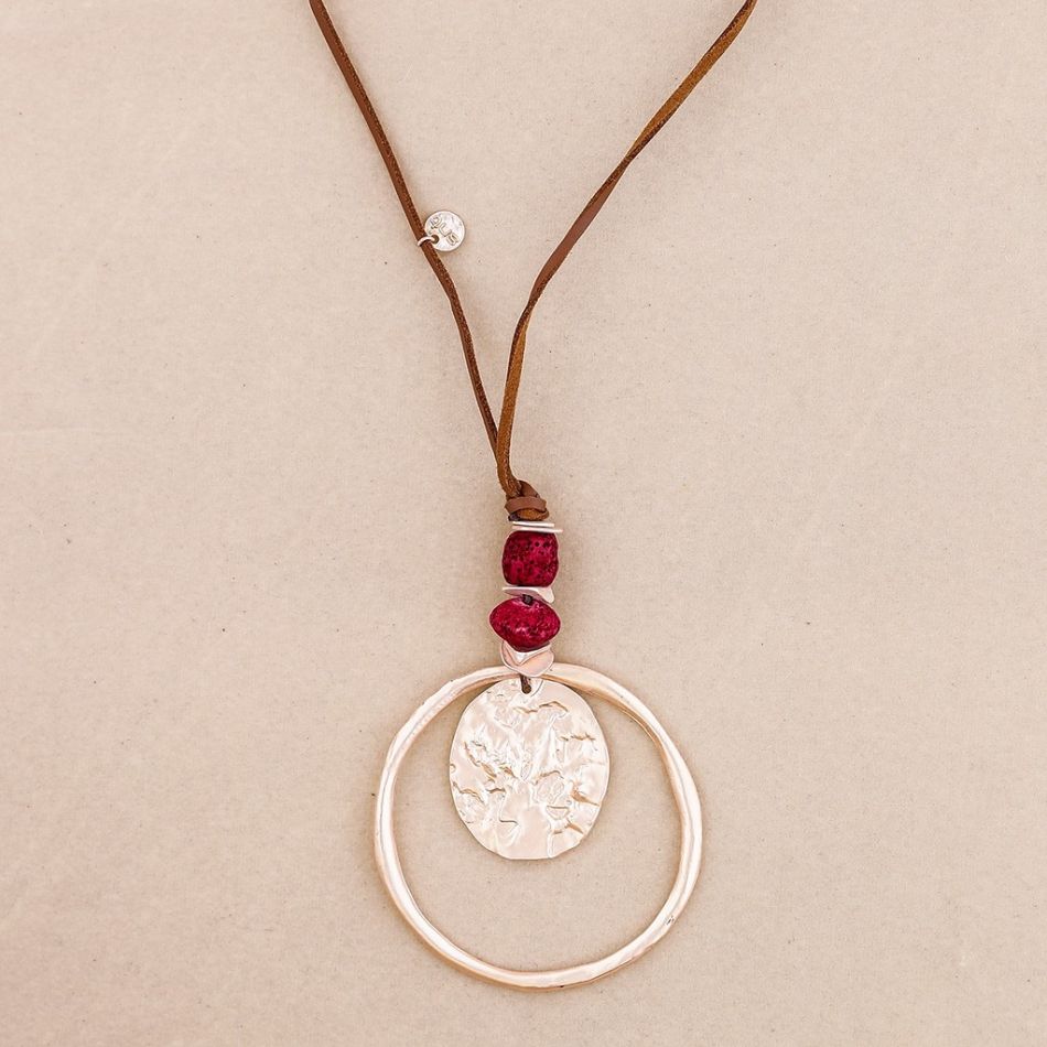 LONG DOUBLE METAL PENDANT NECKLACE