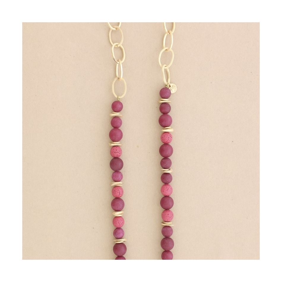 COLLAR LARGO CADENAS CUENTAS PIEDRAS