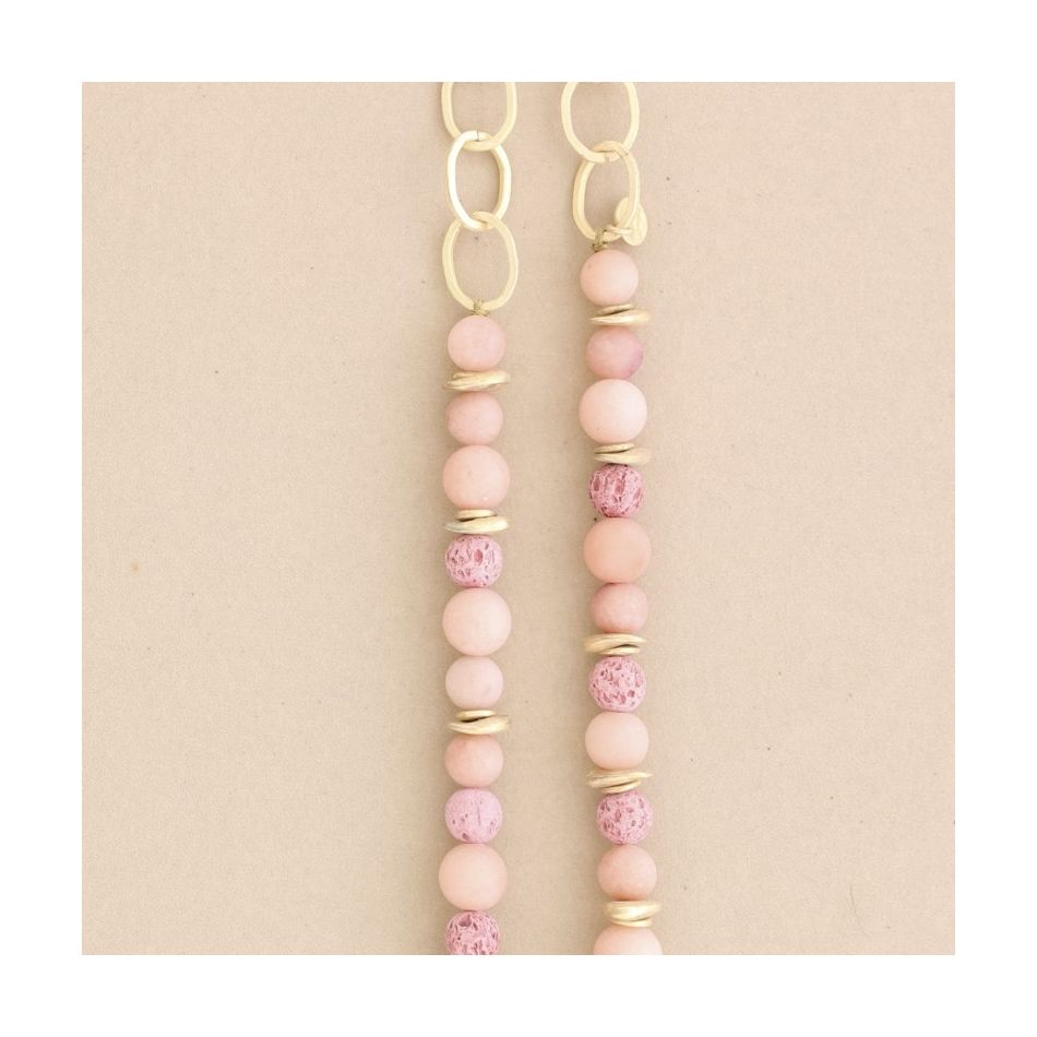 COLLAR LARGO CADENAS CUENTAS PIEDRAS