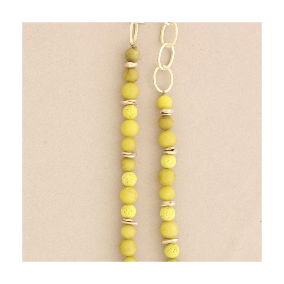 COLLAR LARGO CADENAS CUENTAS PIEDRAS