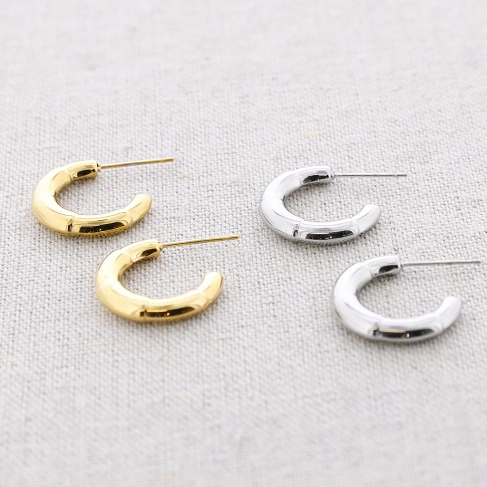 STEEL HOOP EARRINGS 2cm*3.7mm