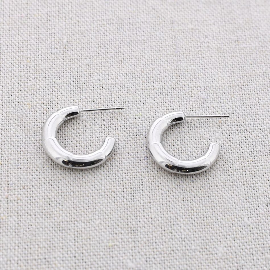 STEEL HOOP EARRINGS 2cm*3.7mm