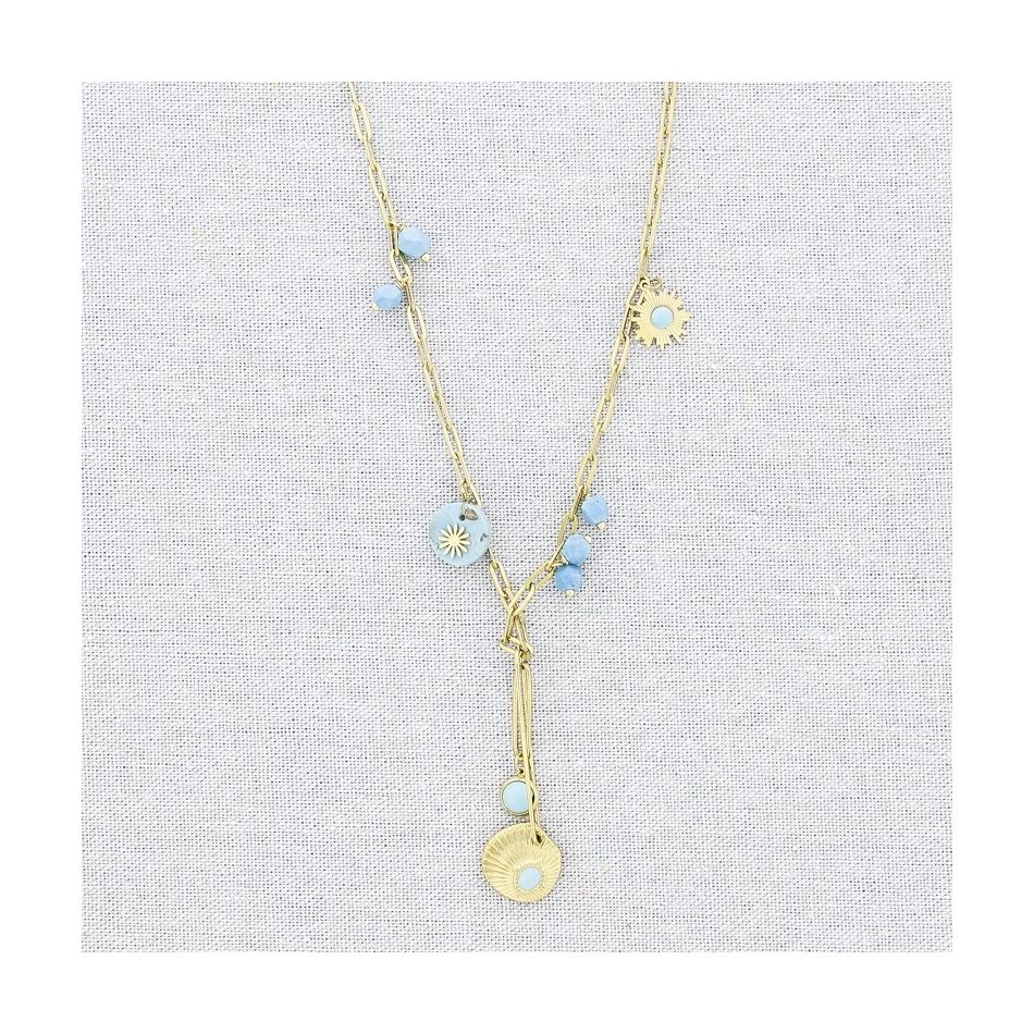 STEEL NECKLACE CHAIN PENDANTS MEDALS 44CM
