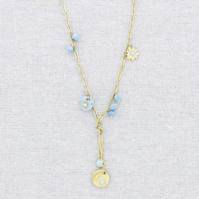 STEEL NECKLACE CHAIN PENDANTS MEDALS 44CM