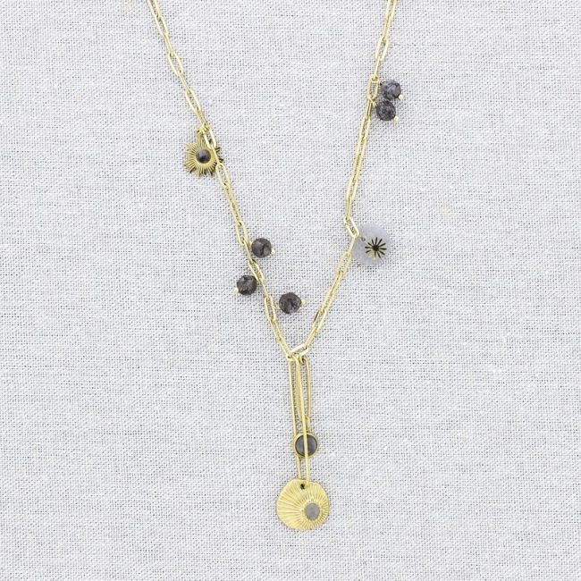 STEEL NECKLACE CHAIN PENDANTS MEDALS 44CM