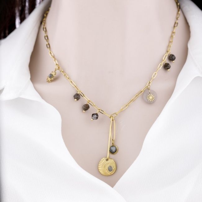 STEEL NECKLACE CHAIN PENDANTS MEDALS 44CM