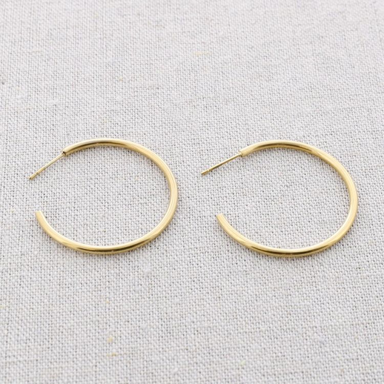 STEEL HOOP EARRINGS 3.5cm*2mm