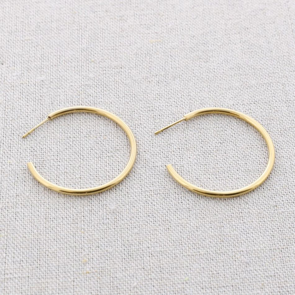 STEEL HOOP EARRINGS 3.5cm*2mm