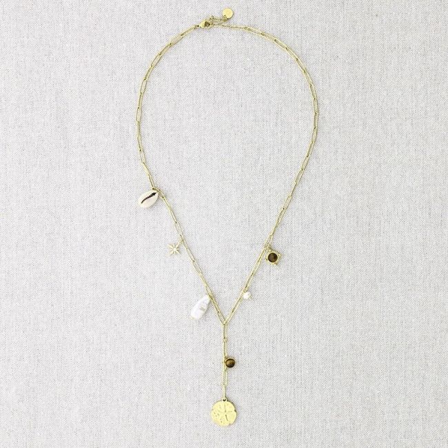 STEEL NECKLACE CHAIN MARINE MOTIVES 52CM