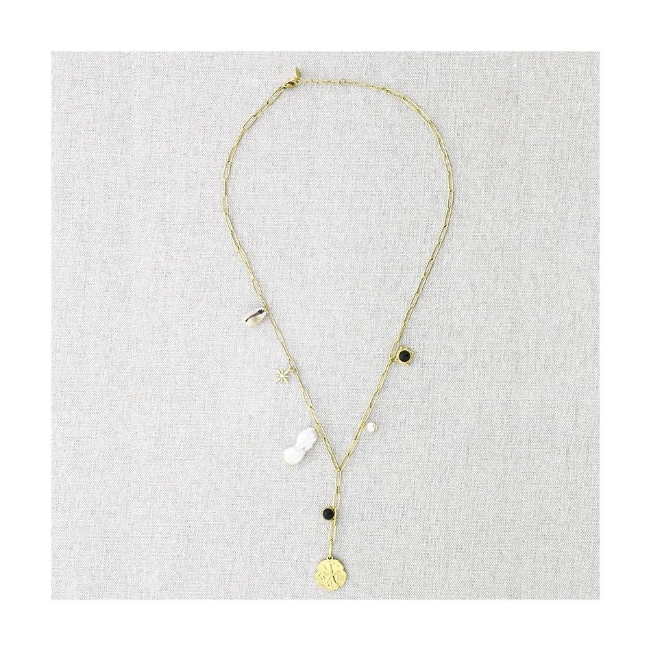 COLLAR ACERO CADENA MOTIVOS MARINOS 52CM