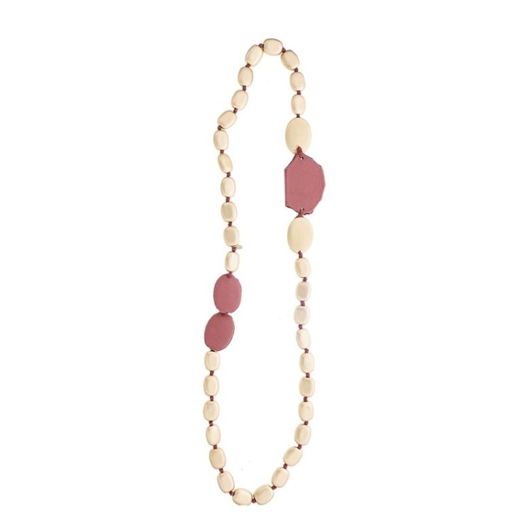 METAL IMITATION FABRIC BEADS LONG NECKLACE 2