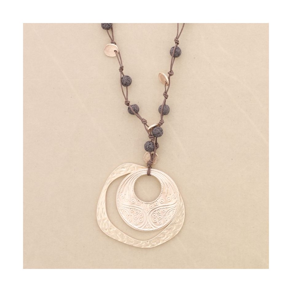 COLLAR LARGO DOBLE COLGANTE METAL