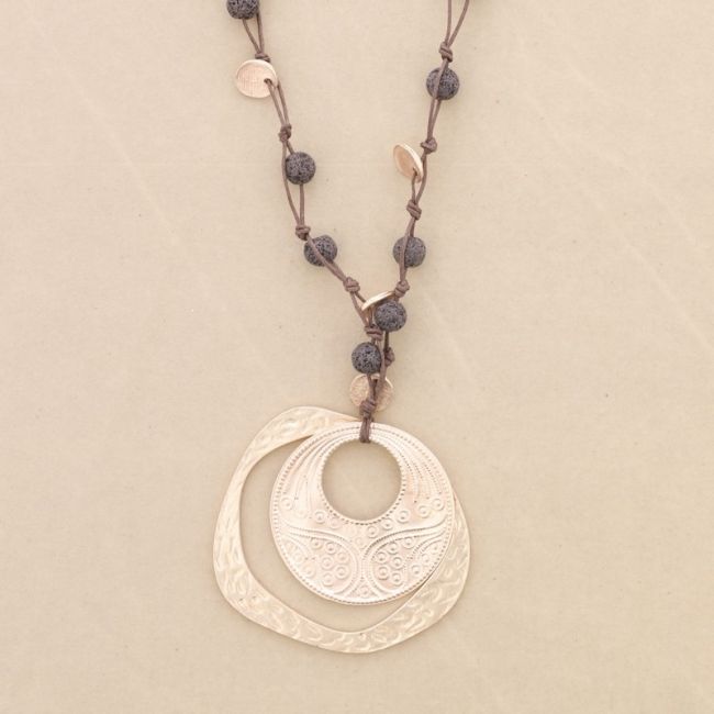 COLLAR LARGO DOBLE COLGANTE METAL
