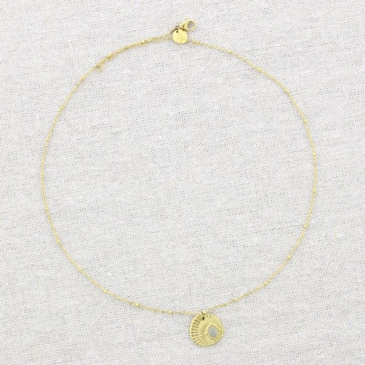 GARGANTILLA ACERO COLGANTE MEDALLA PIEDRA 2