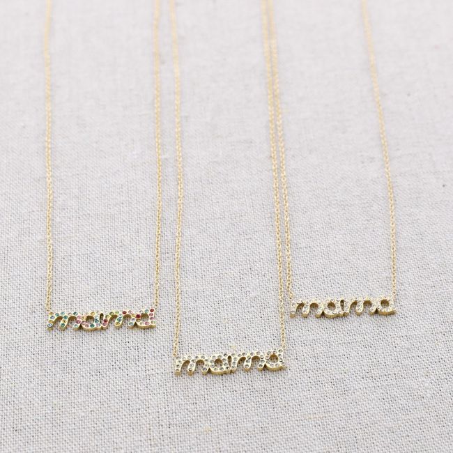 MOM CRYSTALS STEEL SHORT NECKLACE