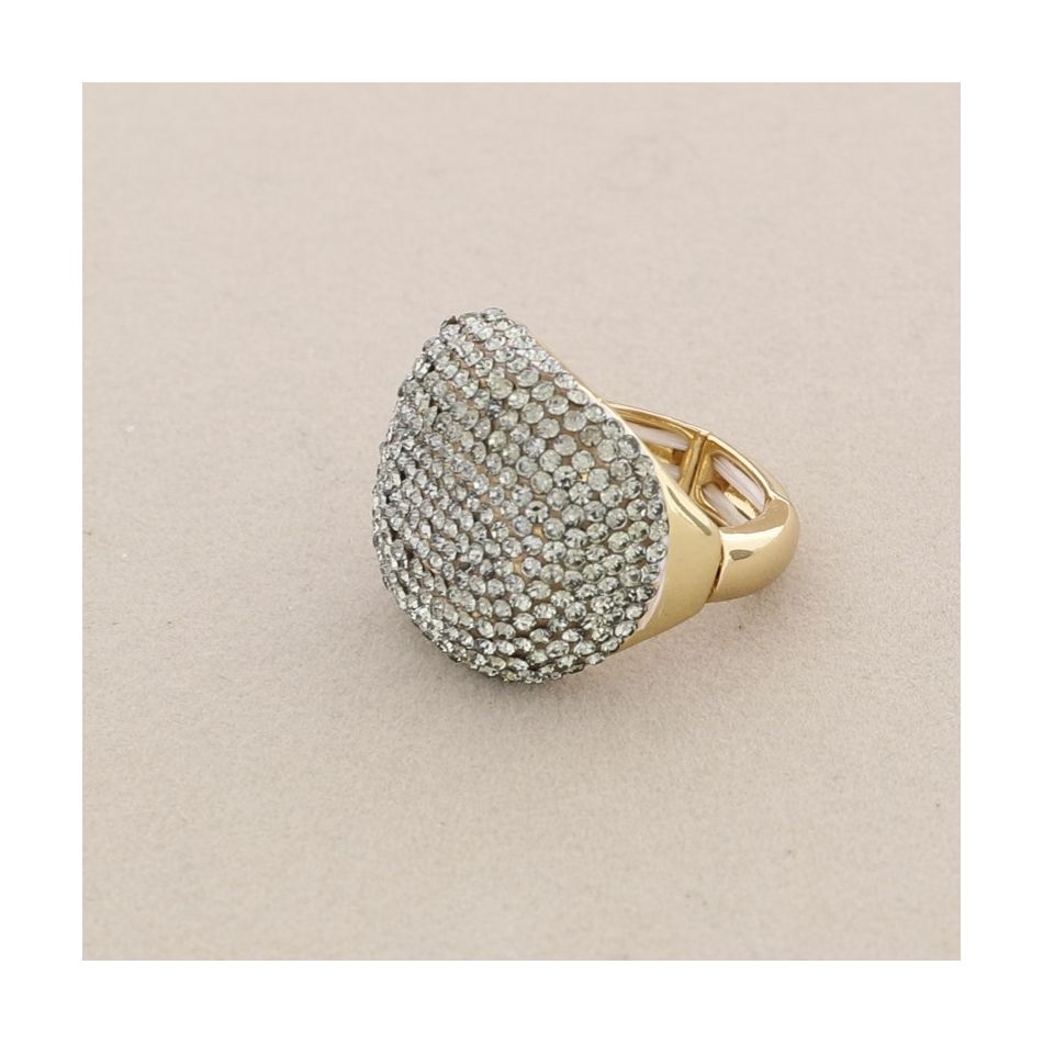 METAL RHINESTONE ELASTIC RING
