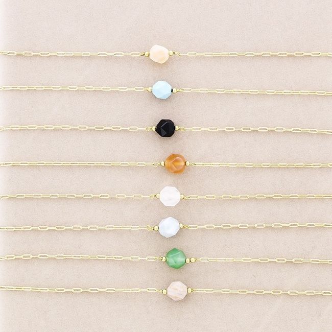 STONE STEEL SHORT NECKLACE