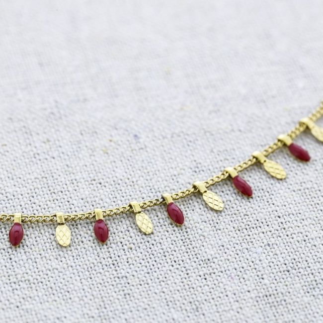 ENAMEL PENDANTS STEEL SHORT NECKLACE