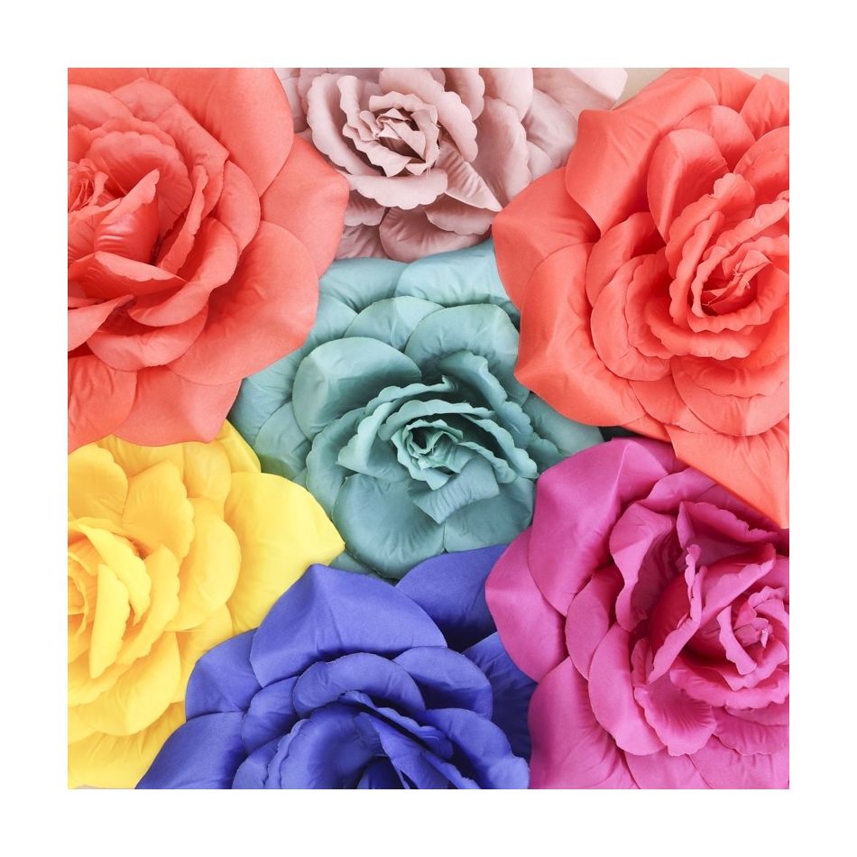 BROCHE FLOR TELA PÉTALOS 25CM