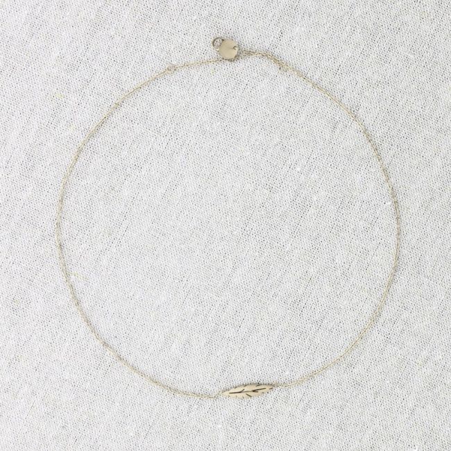 FEATHER STEEL SHORT NECKLACE