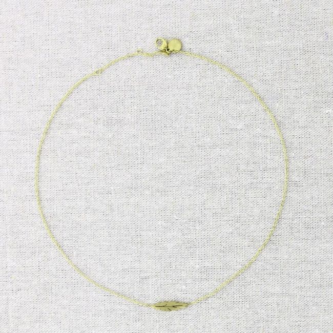 FEATHER STEEL SHORT NECKLACE