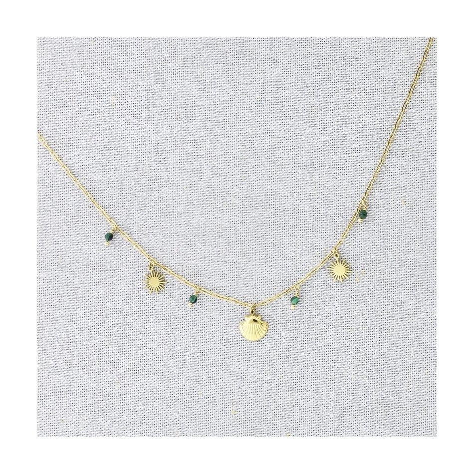 SHELL PENDANTS STEEL SHORT NECKLACE