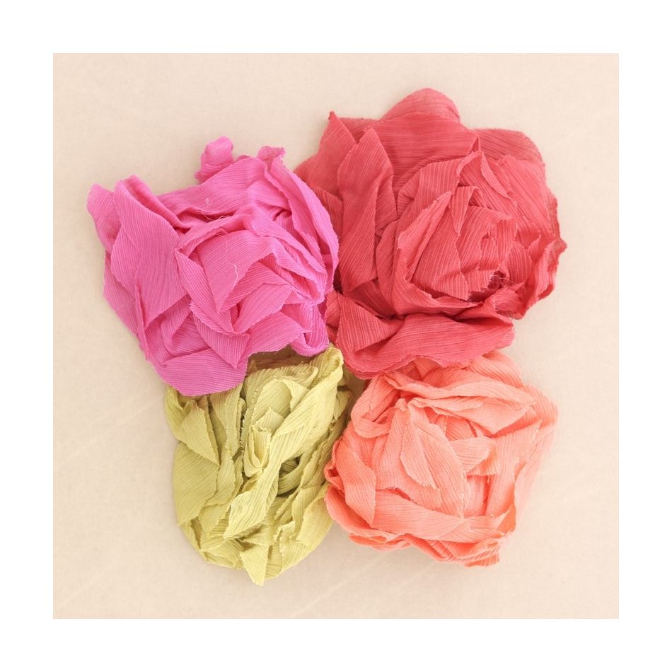 FABRIC FLOWER BROOCH