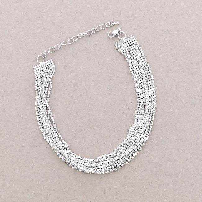 CRYSTAL SHORT NECKLACE SET 10 UNITS