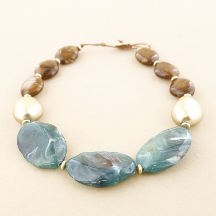 RESIN BEADS SHORT NECKLACE