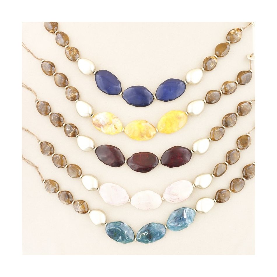 RESIN BEADS SHORT NECKLACE
