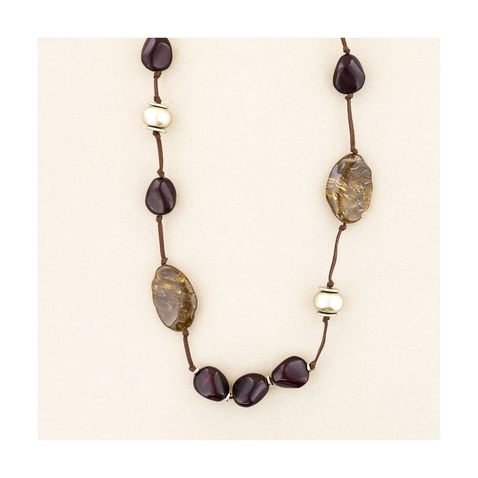 COLLAR LARGO CUENTAS RESINA