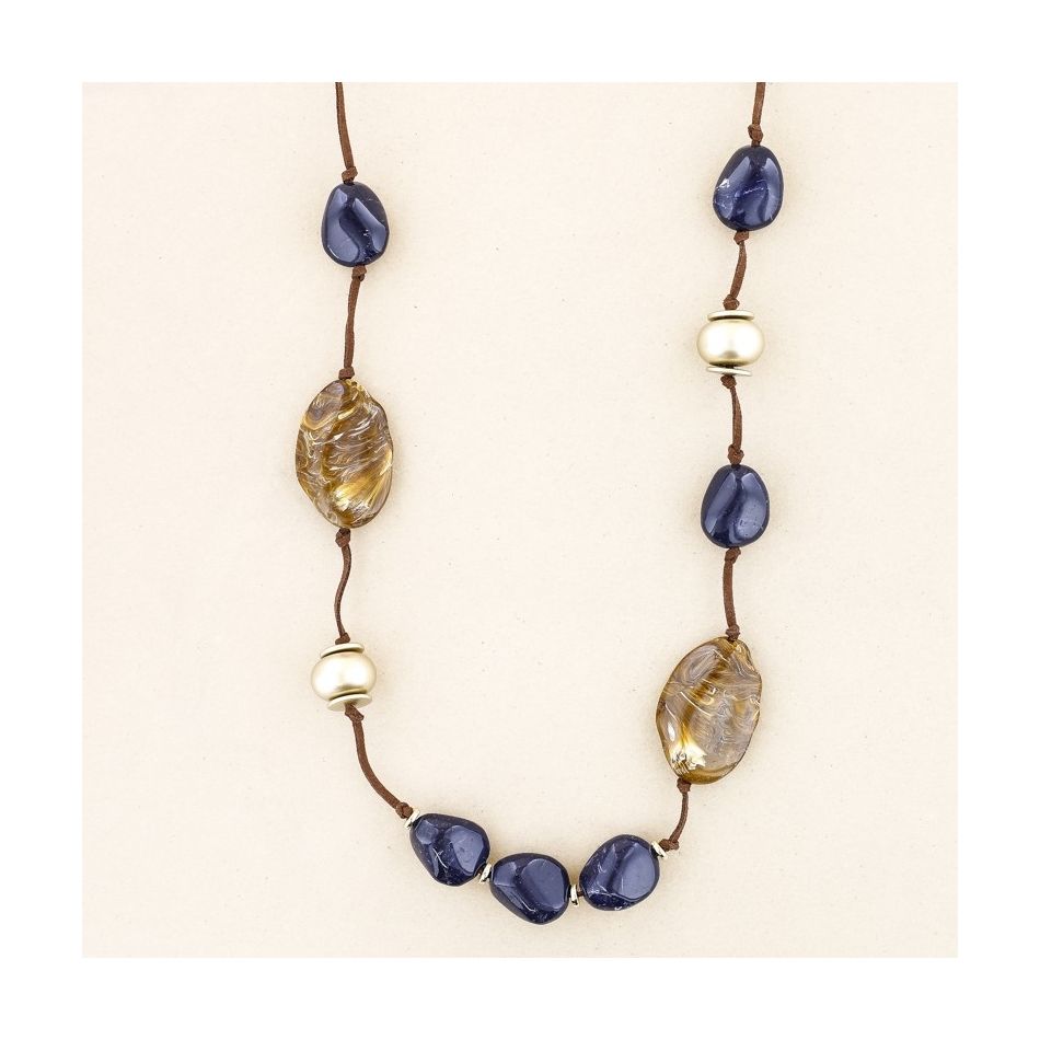 COLLAR LARGO CUENTAS RESINA