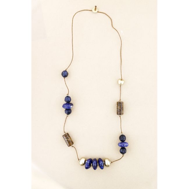 COLLAR LARGO CUENTAS RESINA
