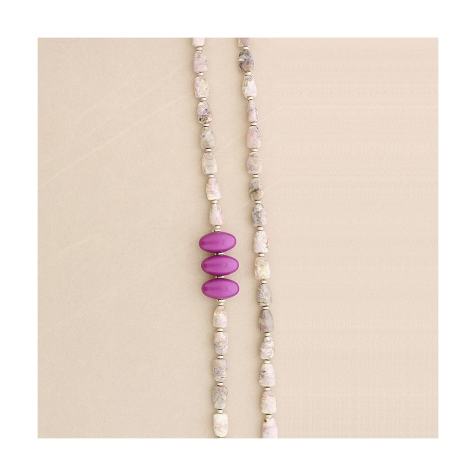 COLLAR LARGO CUENTAS RESINA
