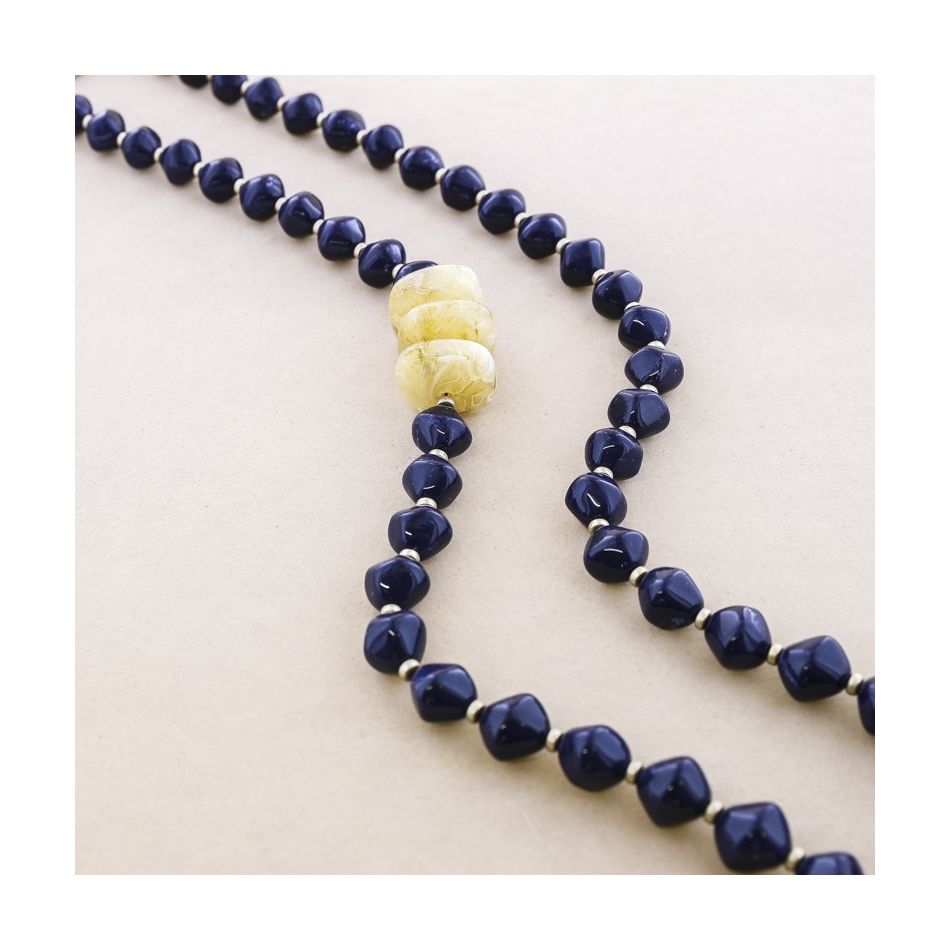 COLLAR LARGO CUENTAS RESINA