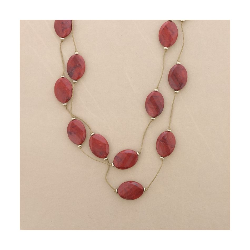 COLLAR LARGO CUENTAS RESINA