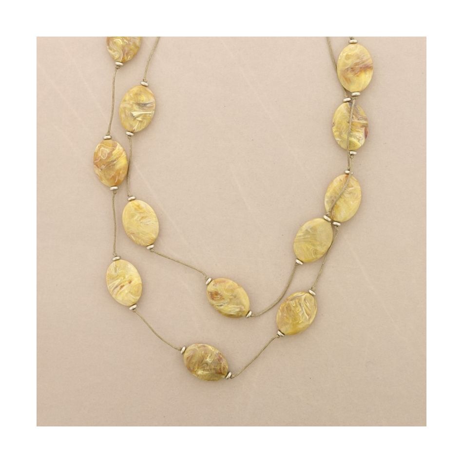 COLLAR LARGO CUENTAS RESINA